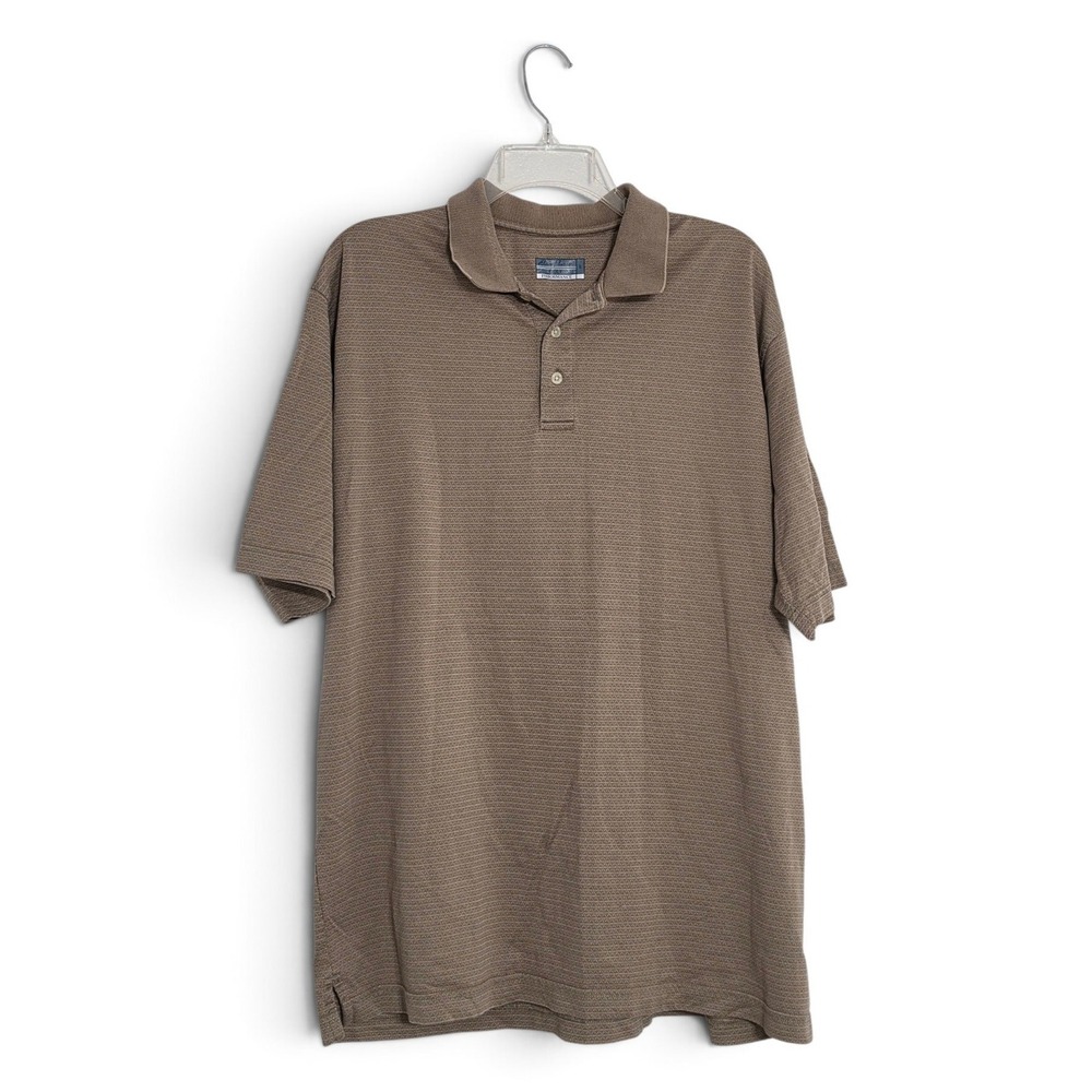 Alain Flusser Golf Performance Polo Shirt Mens Large Brown
